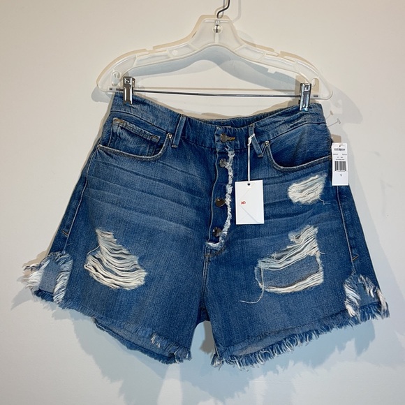 Good American Pants - good american boyfriend distressed shorts